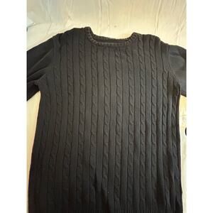 Boy's 14/16 Black Cable Knit Sweater GUC Basic Editions